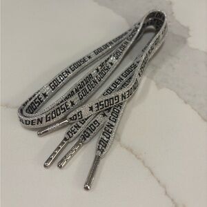 Golden Goose Silver Sparkle Shoelaces